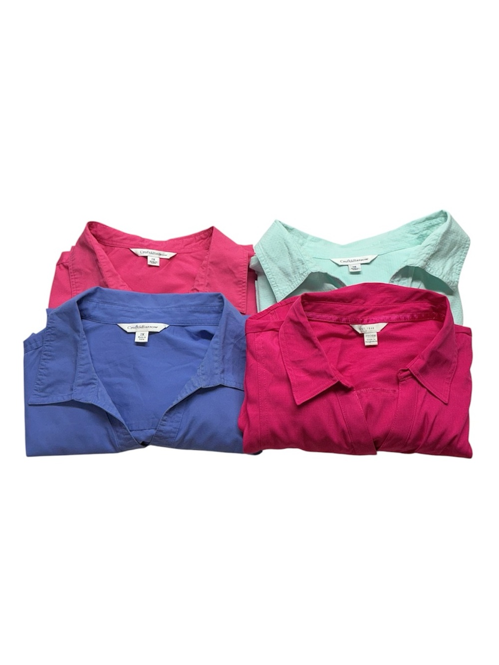 Front ButtonTops in Hot Pink, Blue, Mint, Pink